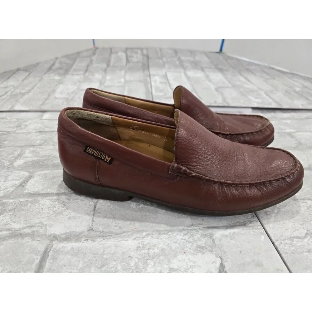 Men's MEPHISTO Henri Chestnut Brown Leather‎ Loafers Size US 11 EUR 10.5